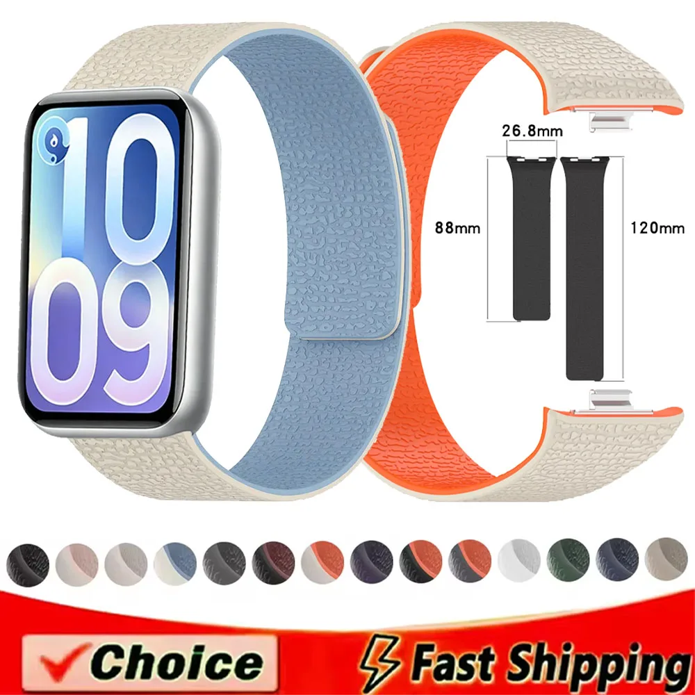 Zweifarbiges Sport-Silikonarmband für Xiaomi Mi Band 10 Pro 9 Pro 8 Pro Magnetverschluss Komfortables Armband für Redmi Watch 6 5 4