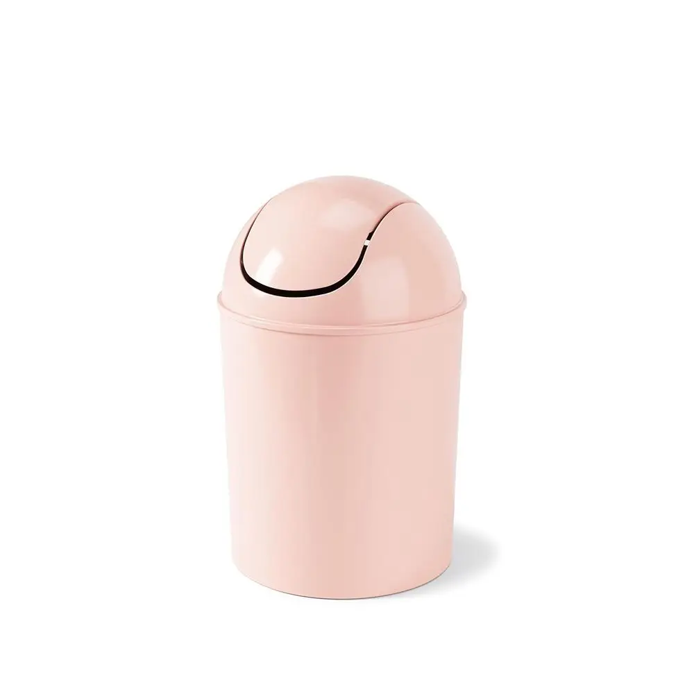 

1.25 Gallon Compact Waste Bin with Swing-Top Lid - Ideal for Kitchen, Bathroom, Bedroom, and Office - Pink