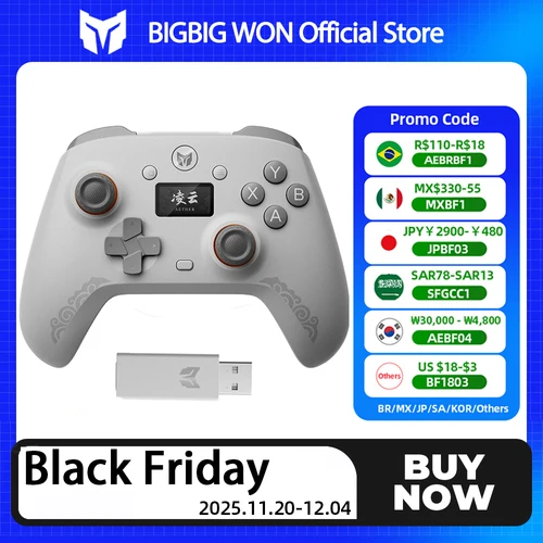 Imagen 1 del producto Controlador de juegos inalámbrico BIGBIG WON Aether C6 2,4G con disparadores de efecto Hall para PC Switch Android iOS Bluetooth Gamepad