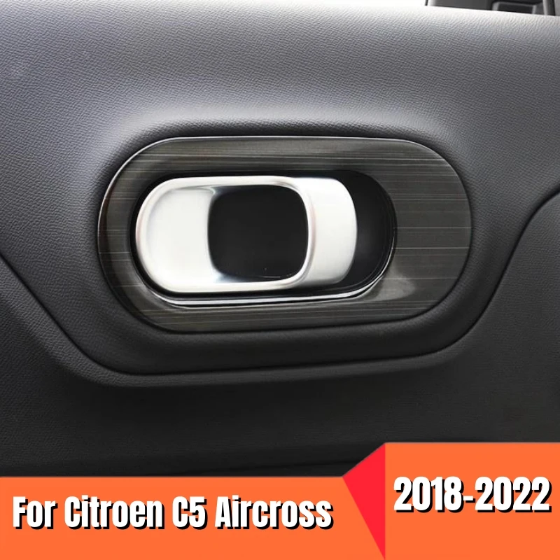 

For Citroen C5 Aircross 2018 2019 2020 2021 2022 Car Inner Door Handle Trim Cover Stainless Steel Interior Sticker Accessories