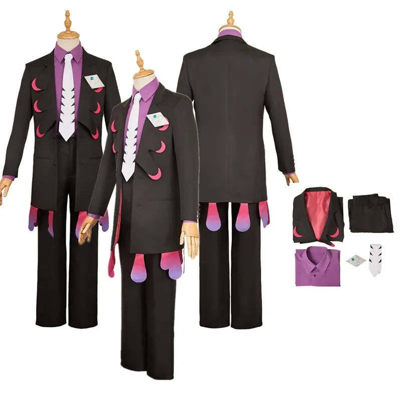 

Костюм для косплея Corbeau Karasuba Fantasia для взрослых и мужчин, маскировочная форма, пальто, брюки, галстук, наряды, карнавальный костюм на Хэллоуин