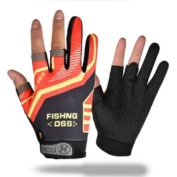 Fishing Gloves Anti-Slip Breathable Fishing Three Finger Sports Cycling Gloves Wear-resistant Men's Outdoor Camping Equipment