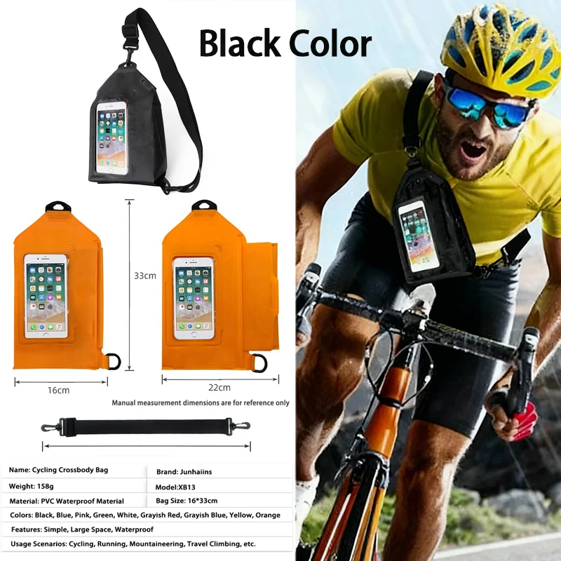 PVC Waterproof Phone Case Bag, Crossbody Bag, Touchscreen Waist Pack for Outdoor Sports Cycling Diving Beach Hiking Travel