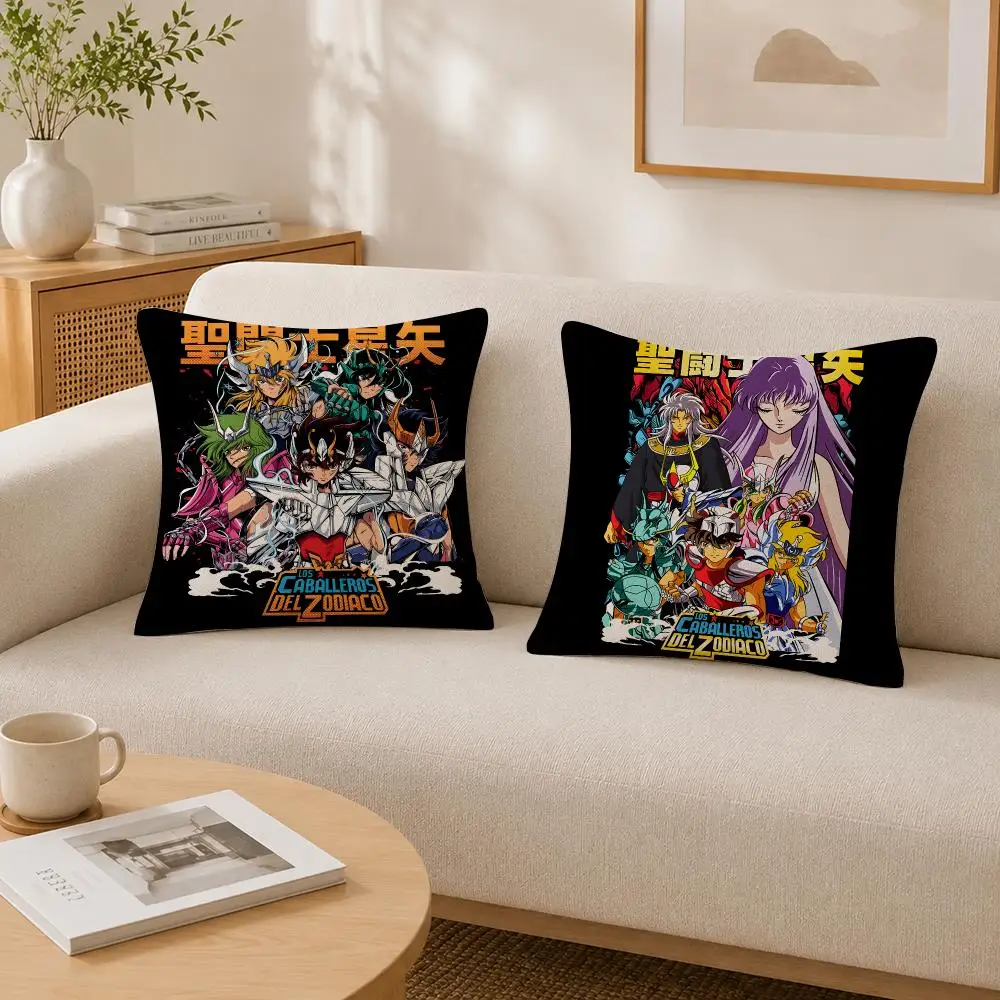 Anime Saint Seiya Cushion Cover Soft Fluffy Short Plush  Pillow Case Throw Decorative Cushion Covers for Sofa Bedroom Home Decor