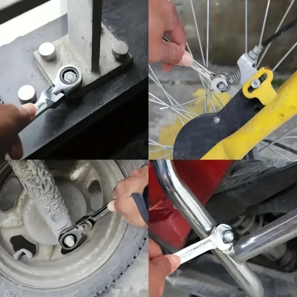 مجموعة مفاتيح ربط مرنة، مفتاح ربط متري 6-17 مم، مفتاح ربط بسقاطة، مجموعات أدوات يدوية مترية، أدوات إصلاح السيارات #6