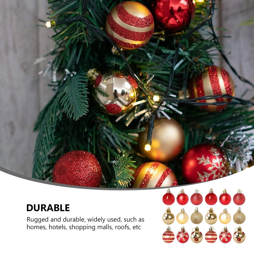 Red and Gold Christmas Balls Plating Decor House Decorations for Home Xmas Tree Hanging Plastic