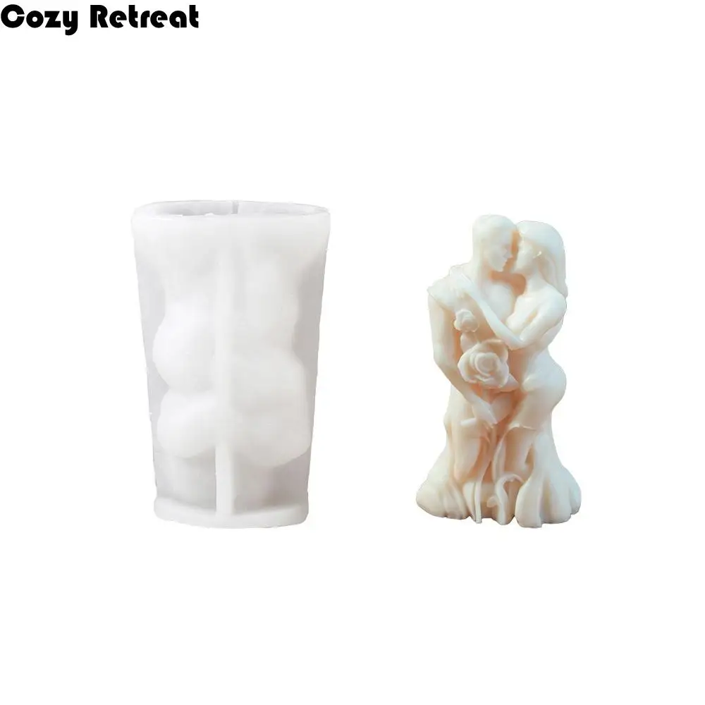 

Silicone Valentine's Day Candle Mold Non-slip Reusable Couple Aromatherapy Candle Mold DIY Easy To Demold Plaster Mold