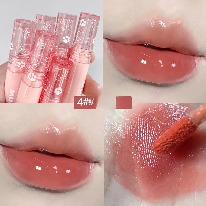 Long Lasting Cherry Pink Mirror Water Dyeing Lipgloss Lip Glaze Waterproof Moisturizing Liquid Lipstick Sexy Red Lip Tint Makeup