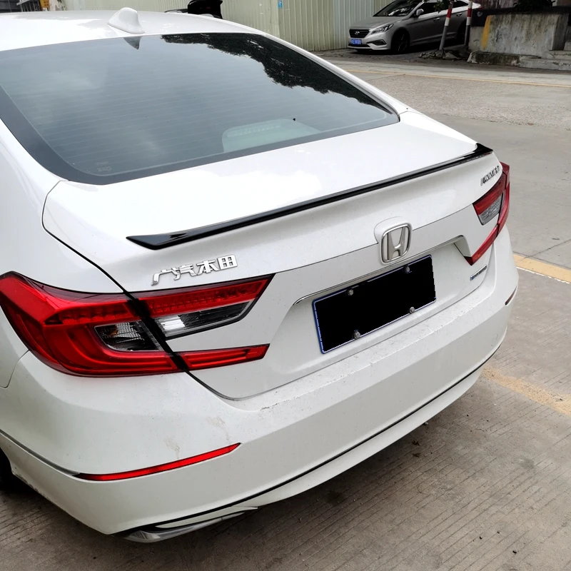 For Honda 18 10th Accord INSPIRE Spoiler 2018-2022 ABS Rear Roof Spoiler Wing Trunk Lip Boot Cover Car Styling