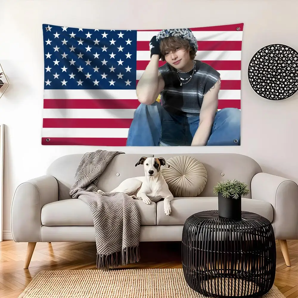 J-JeonginES Flags Custom Camping Outdoor Garden room Bedroom Decor Party Backdrops Wall Art Family Gifts