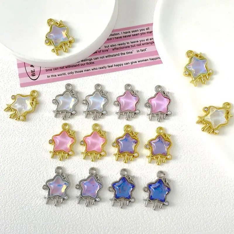 

10 шт. Diy золотой цвет кулон подвески звезда ожерелье серьги браслет кулон разъемы Diy серьги фурнитура для изготовления ювелирных изделий