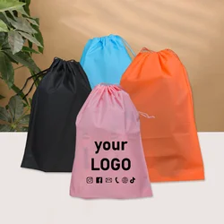 50 PCS Matte Rope Bags Garment Storage Packaging Bags Drawstring Drawstring Pockets Garment Shoe Packaging Bags Printed Logo