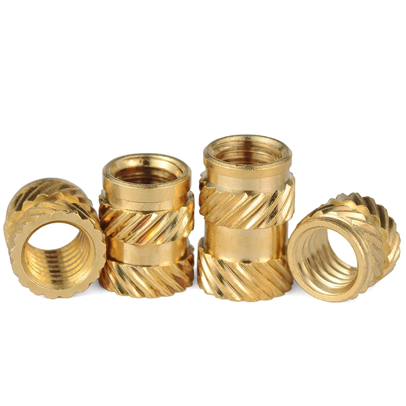 100pcs Brass Insert Nut Hot Melt Knurled Thread Embedment Heat Inserts Copper Nut Embed Holes for Plastic  M1 M1.4 M1.6 M1.7