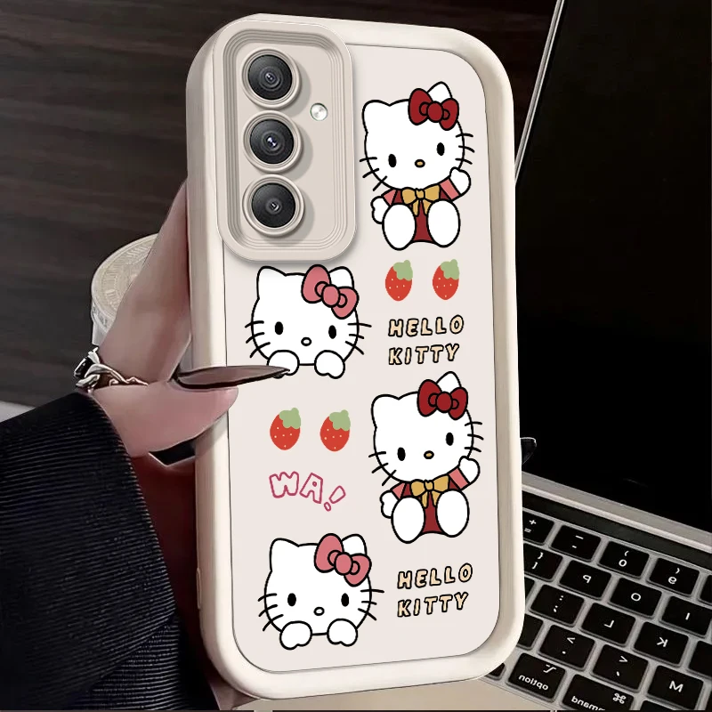 Sanrio hello kitty caso para samsung galaxy s24 s23 s22 s21 ultra plus s20 fe a55 a54 a53 a52 a52s a51 a50 a50s a35 a34 capa