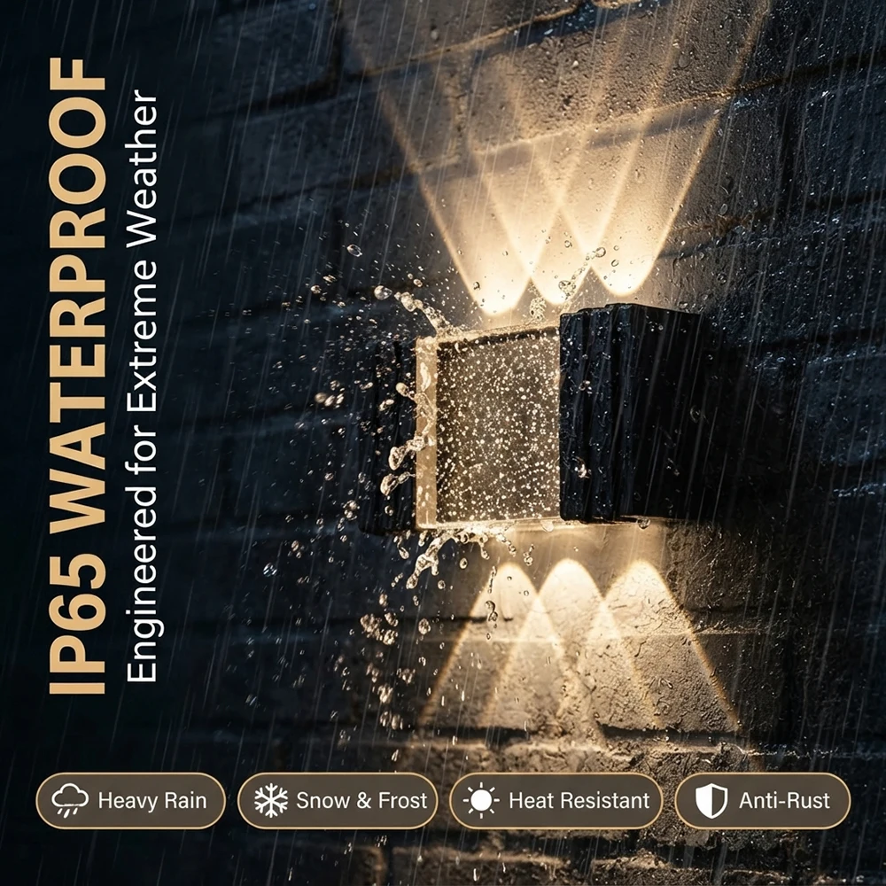 18W Modern Up Down LED Wall Lamp Waterproof IP65 Bubble Crystal Glass Sconce AC85-265V Outdoor Exterior Porch Light for Villa
