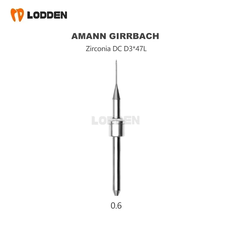 Amann Girrbach Dental Milling Burs For Grinding Zirconia Shank 3mm L47mm DC Diamond Coating Drill Diameter 2.5/1.0/0.6mm Tools