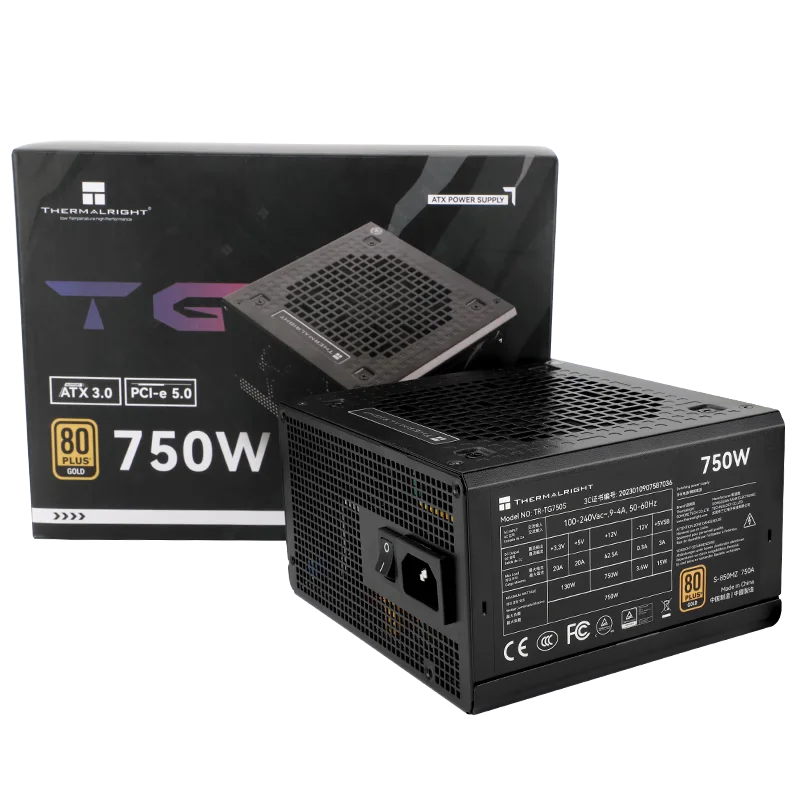 Imagem -06 - Thermalright-fonte de Alimentação do Computador Medalha de Ouro Saída Direta Desktop Eletrônico 24pin 12v Atx3.0 750w Tr-tg750s