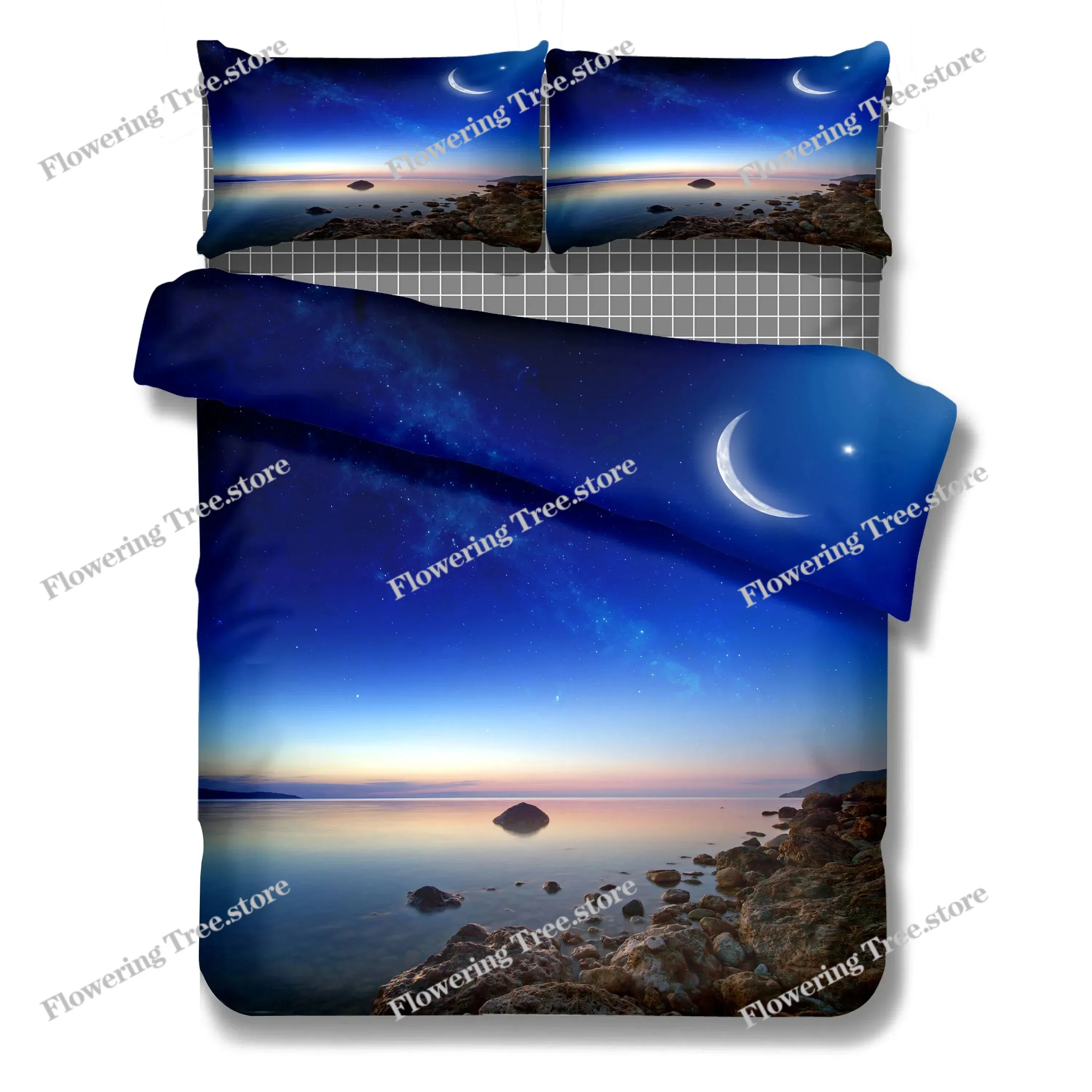 Star Island Duvet Cover Set Without Sheet King Queen Double Full Twin Single Size Bed Linen Set