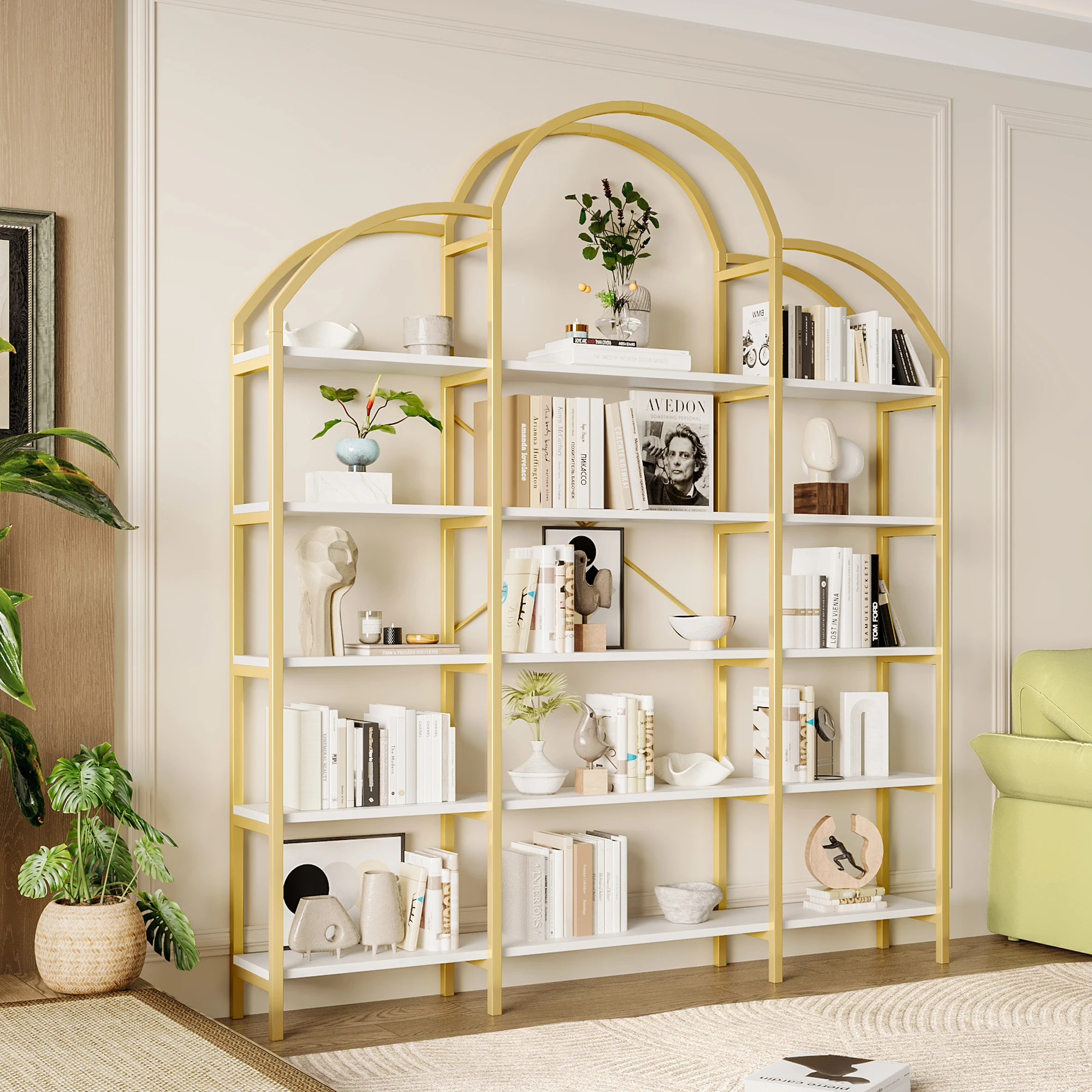 Simple Style Shelf, Steel Tube MDF Material, Five Layers Of Storage Space, Unique Cloud Shape