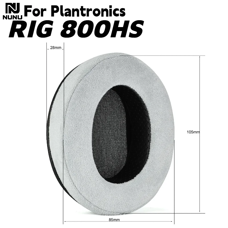 

Replacement Grey frosted cloth+memory sponge Ear Cushion For Plantronics RIG 800HS Wireless Gaming Headset Earmuffs