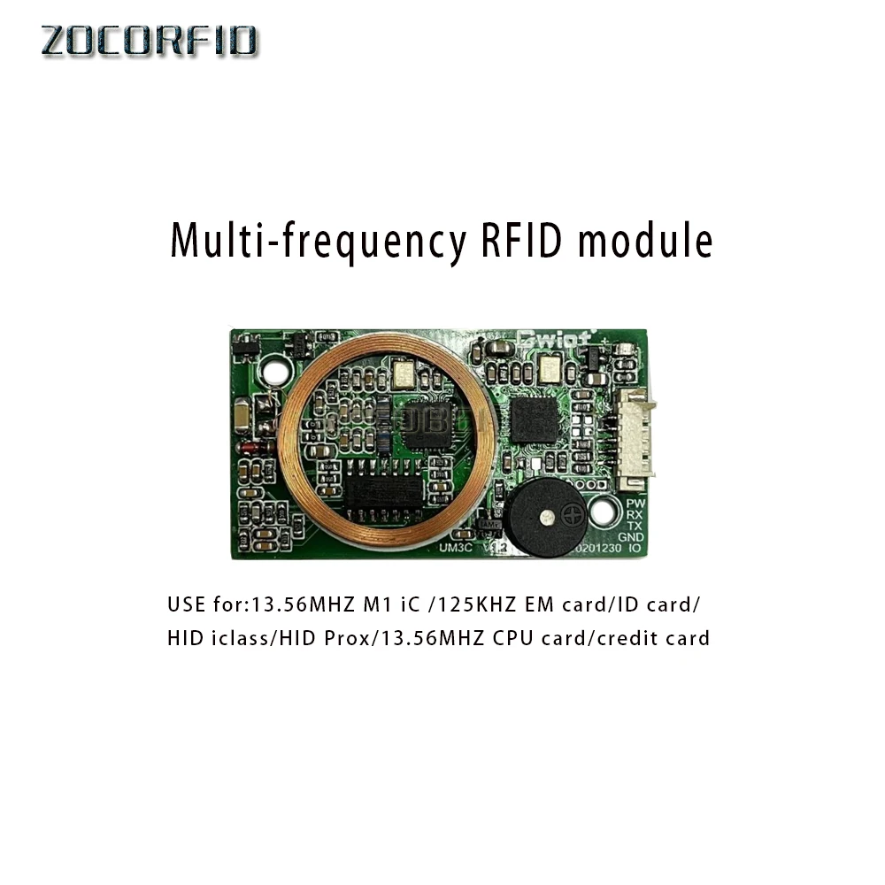 Multiple Cards RFID Wireless Reader Module 13.56MHz 125KHz Dual Frequency UART/USB/Weigand ID IC High-performance Card Reader