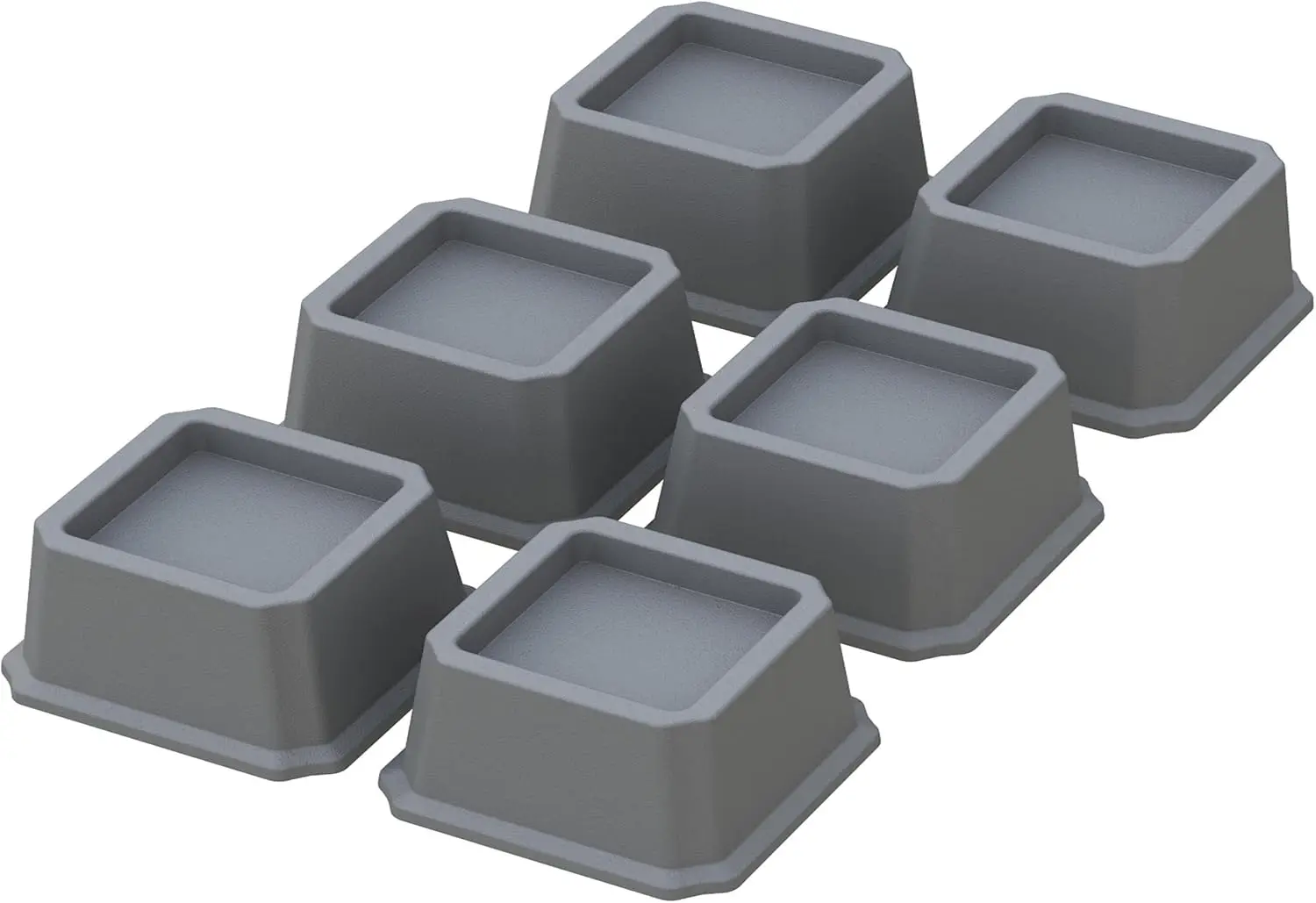 

Bed Risers 1 Inch Set of 6, Heavy Duty Bed Elevators Lifts Up 2,000 lbs Furniture Risers for Bed Frame and Sofa, Grey