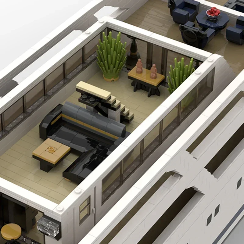 Militaire Schip Model Moc Bouwstenen Luxe Super Jacht Technologie Modulaire Blokken Geschenken Kerst Speelgoed DIY Sets Montage