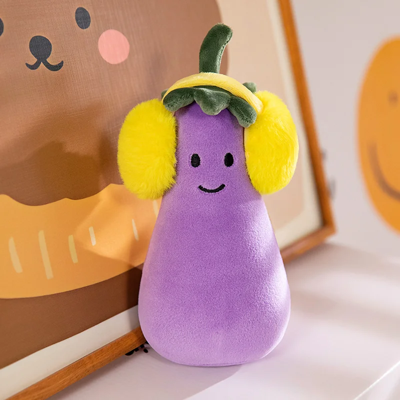 20-30CM Soft Pumpkin Bear, Pumpkin Rabbit Cloak, Eggplant Earmuffs, Eggplant Halloween Plush Toy Festival Decorative Gift