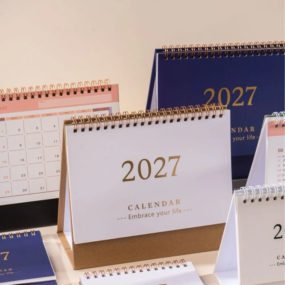 Writeable Memo Standing 2027 Desktop Desk Calendar Portable Foldable Flip Calendar Table Calendar Table Decorations