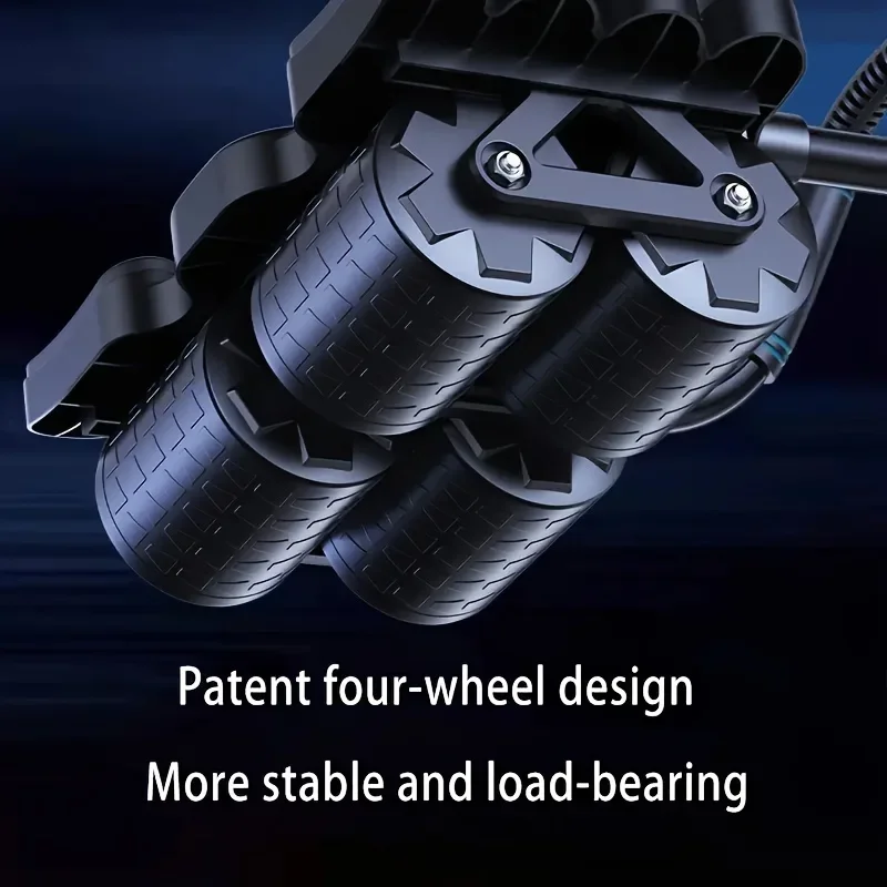 4-Wheel Automatic Rebound Ab Roller with Elbow Support Anti-Slip Core Strengthening  Core Trainer with Phone Holder Kneeling Pad