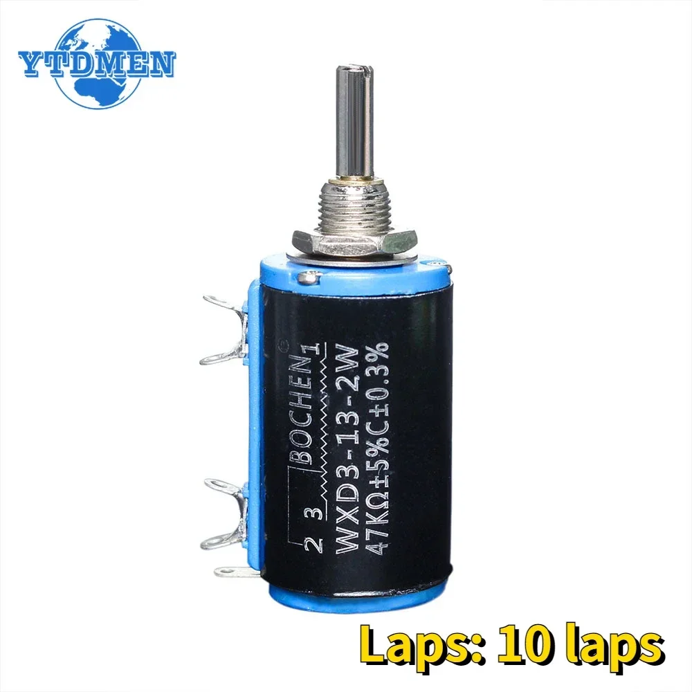 1PCS WXD3-13-2W 1K 2.2K 3.3K 4.7K 10K 22K 68K 100K Ohm Wirewound Multiturn Potentiometer Rotary 10 Laps