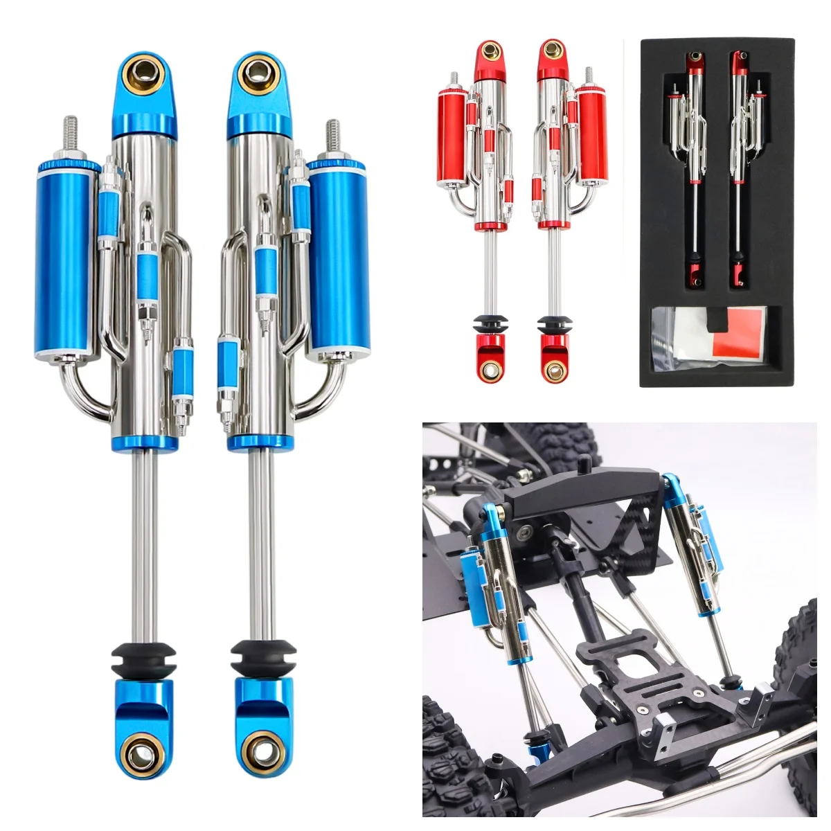Simulierter Unterdruckdämpfer-Stoßdämpfer aus Aluminium für 1/10 RC Crawler UT4 TRX4 RR10 Wraith 90046, DIY-Upgrade-Teil