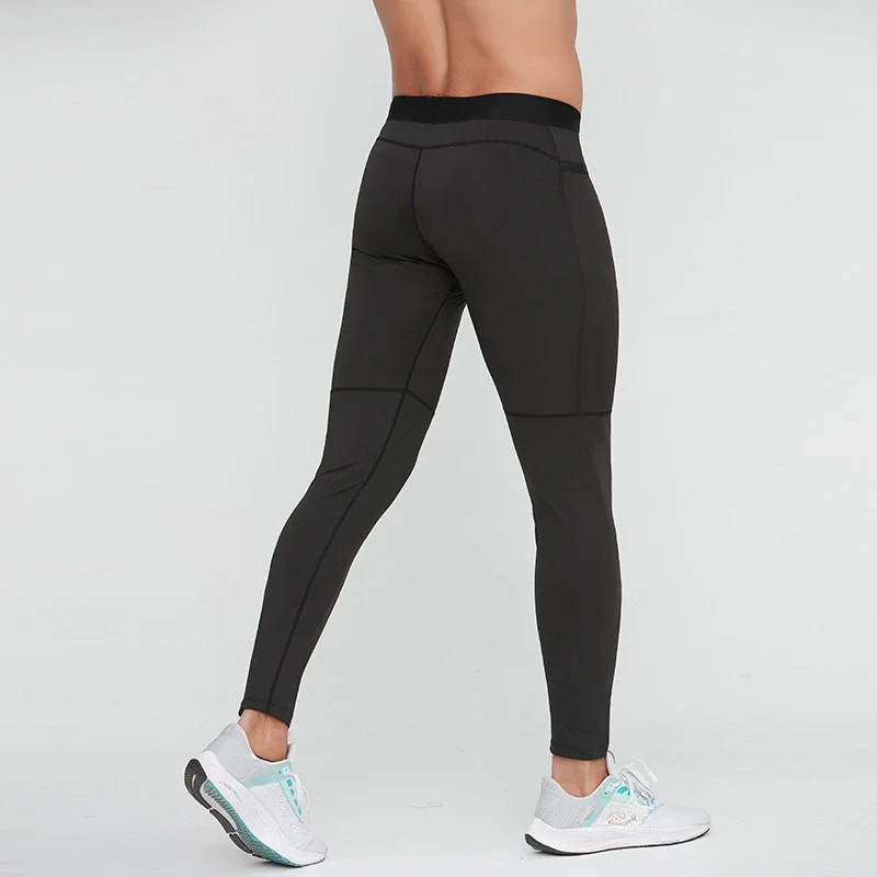 Viser de compression de sport à séchage rapide pour hommes, collants de sport, joggeurs de gym, leggings de course, pantalons de fitness longs, entraînement solide