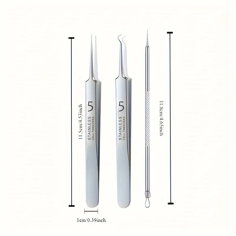 Stainless Steel Tweezers for Facial Pore Cleaning: Ultra Fine Needle for Blackheads and Acne Removal -Suitable for Men and Women