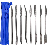 8PCS Double Wood Working Needle File Set Carbon Steel File Wood Carving Kit 190mm Curved For Metal Glass Stone Handware Tools