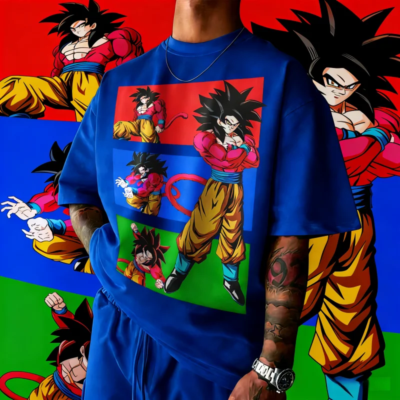 2026 Neues Sommer-T-Shirt zum 40. Jubiläum von Dragon Ball mit Kakarot-Aufdruck, 100% Baumwolle, Anime-Print, Übergröße, Lässige Streetwear, Unisex, Y2k