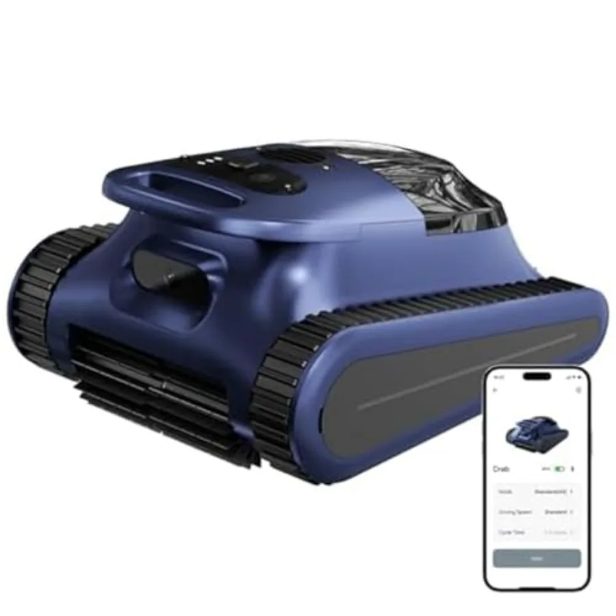 

Cordless Robotic Pool Cleaner for inground pools up to 2150 sq.ft ABS plastic body blue 180W brushless motor with 45000Pa sucti