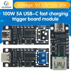 100W 5A USB-C Fast Charge Trigger Board Module PD/QC Decoy Board Fast Charge USB Type-c PD 2.0 3.0 Power Delivery Boost Module