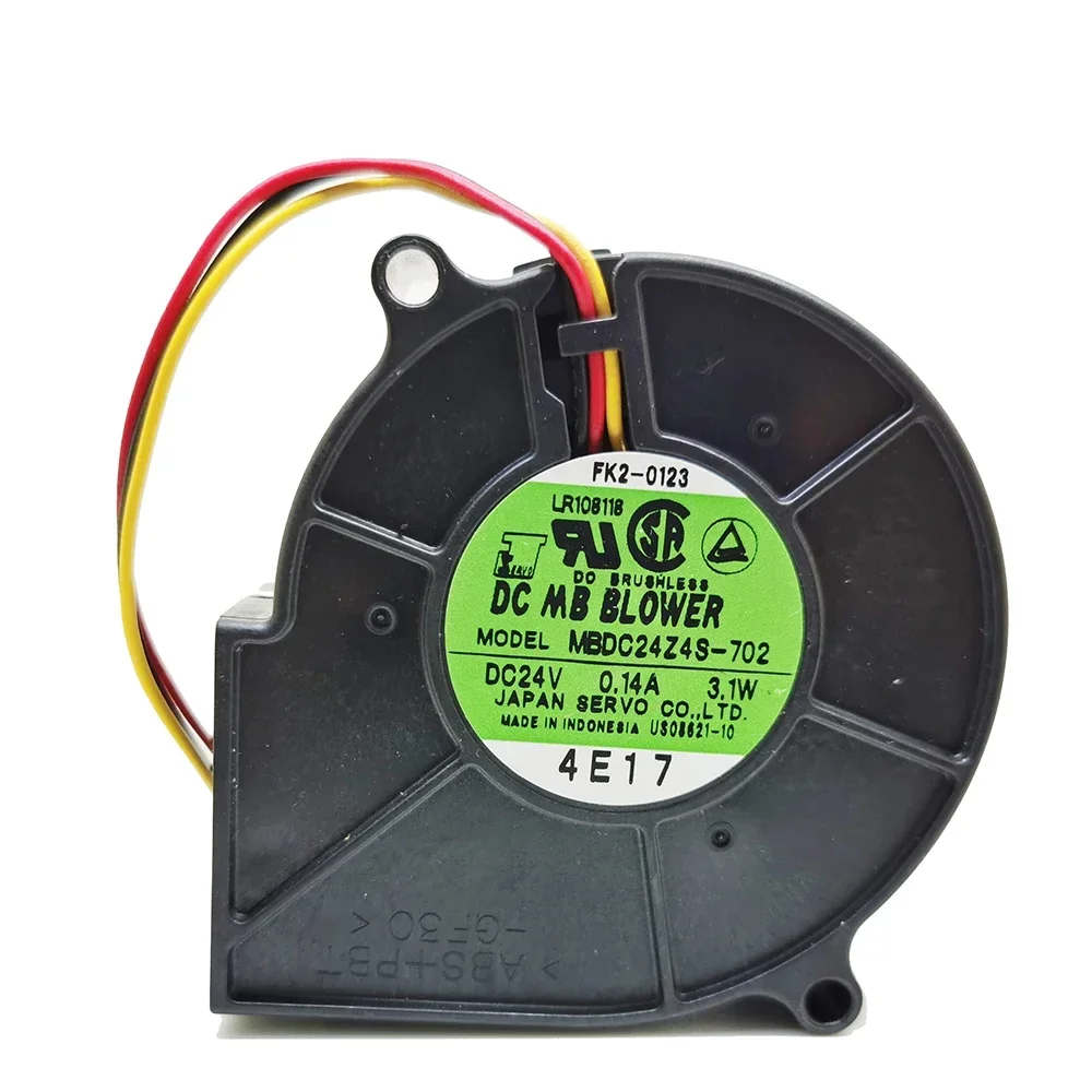 Brand new For SERVO MBDC24Z4S-702 7530 DC24V 0.14A 3.1W 3WIRE 7CM frequency converter turbo blower cooling fan