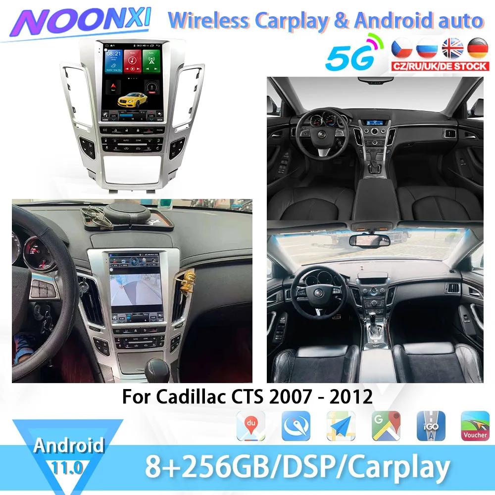 

Автомагнитола для Cadillac CTS 2007-2012, стерео, Wi-Fi, Bluetooth, мультимедийный плеер, GPS-навигация, Carplay, Android 11, 8 + 256G, 2DIN