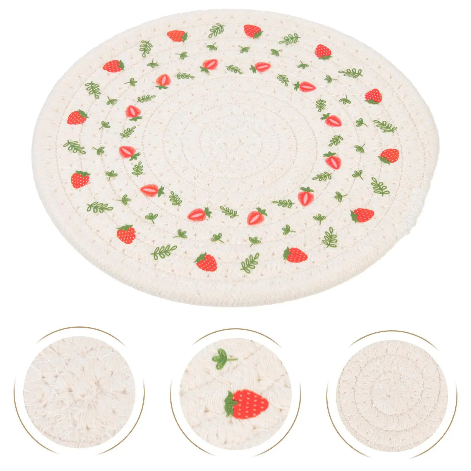 2 pezzi tovaglietta in cotone forma rotonda design intrecciato resistente al calore posate tovaglietta decorativa tovaglietta tavolo da pranzo arredamento articolo per la casa