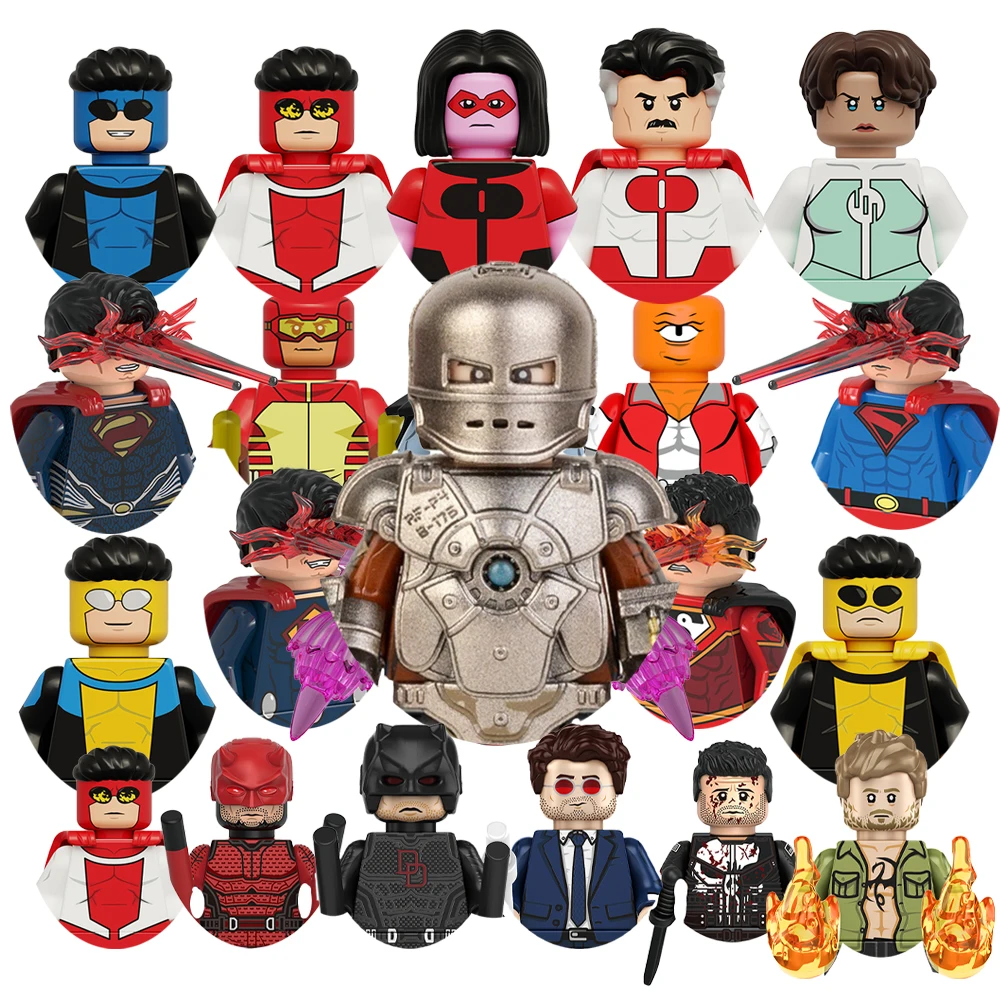 Superheld Iron Invincible Omni-Man K2161 Spielzeug-Bausteine für Geschenke Neue Mini-Actionfiguren Kinder Party Geburtstag
