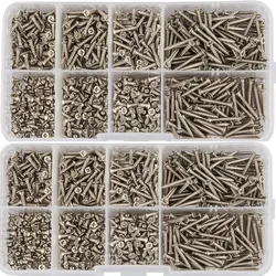 800pcs M2 Self Tapping Screws Carbon steel nickel plated Ultrathin Cross Phillips Ultra Thin Flat Head Self Tapping Wood Screw