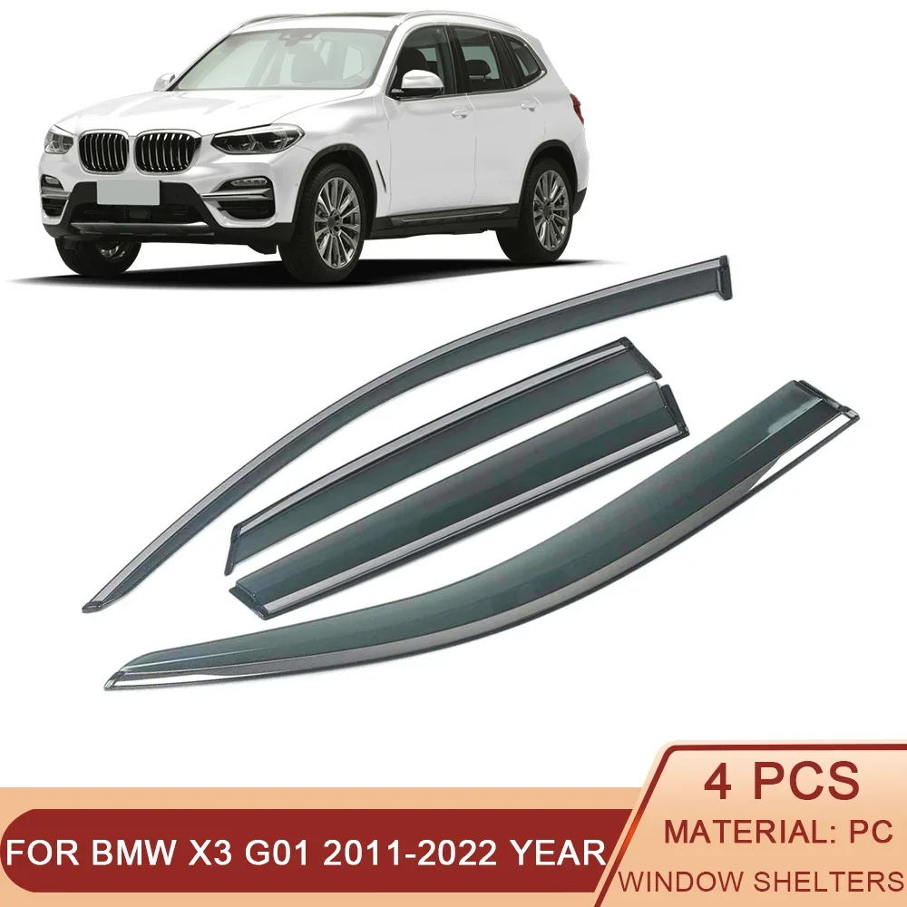 

For BMW X3 G01 F25 2011-2022 Car Window Sun Rain Shade Visors Shield Shelter Protector Cover Trim Frame Sticker Accessories