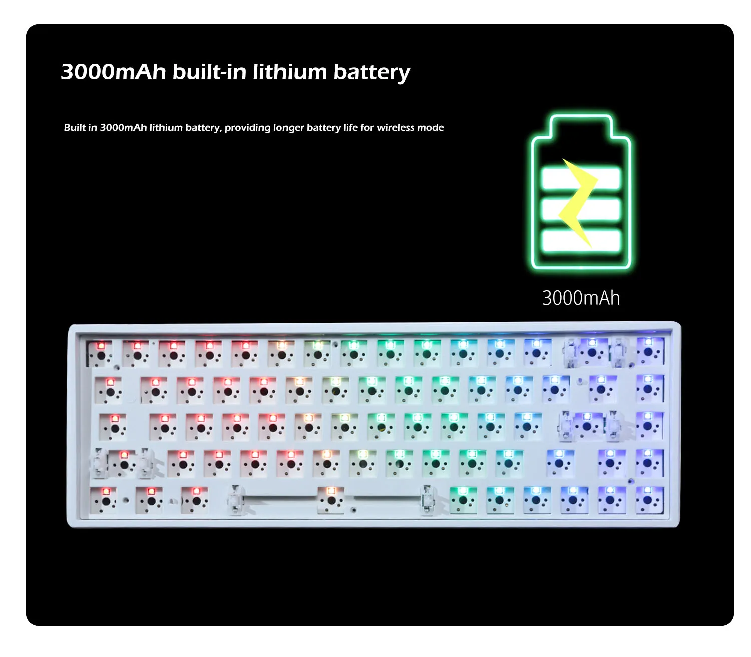 AN68 Mechanical Keyboard Kit Wired & Wireless Bluetooth5.0 Rgb Backlit Hot-Swapable Customized Keyboard Accessory 68 keys