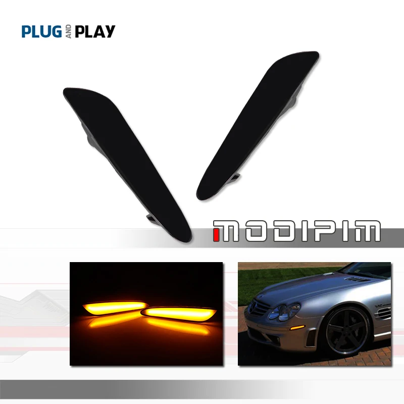 

Car Front Bumper Side Marker LED Lights For 2003-2006 Mercedes Benz W211 E Class E320 E350 E500 E55 AMG Turn Signal Light 12V