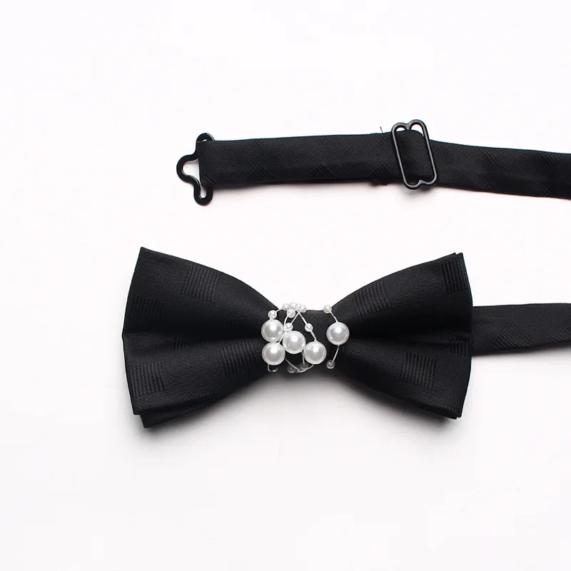 الرجال السود العريس فستان الزفاف الزفاف تبادل لاطلاق النار شخصية الموضة اللؤلؤ اكسسوارات ربطة القوس فيونكة