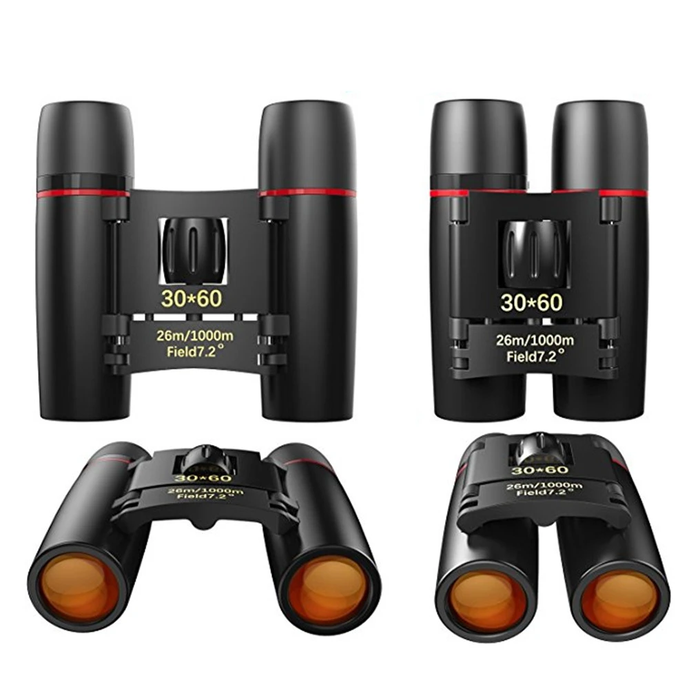 30x60 Mini Binoculars Portable Waterproof Telescope Compact for Adults Hunting Camping Equipment HD Lightweight Small Long Range