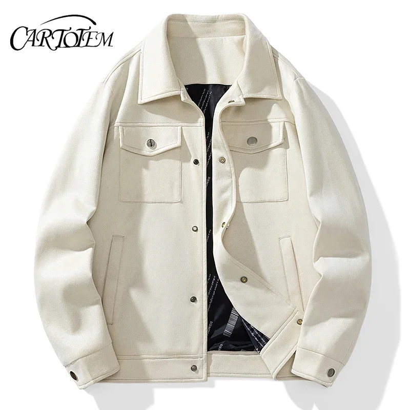 

Autumn Winter Cargo Jackets Casual High Street Wear Suede Jacket Men Fashion Man Outwear Men's Coats Clothing Top