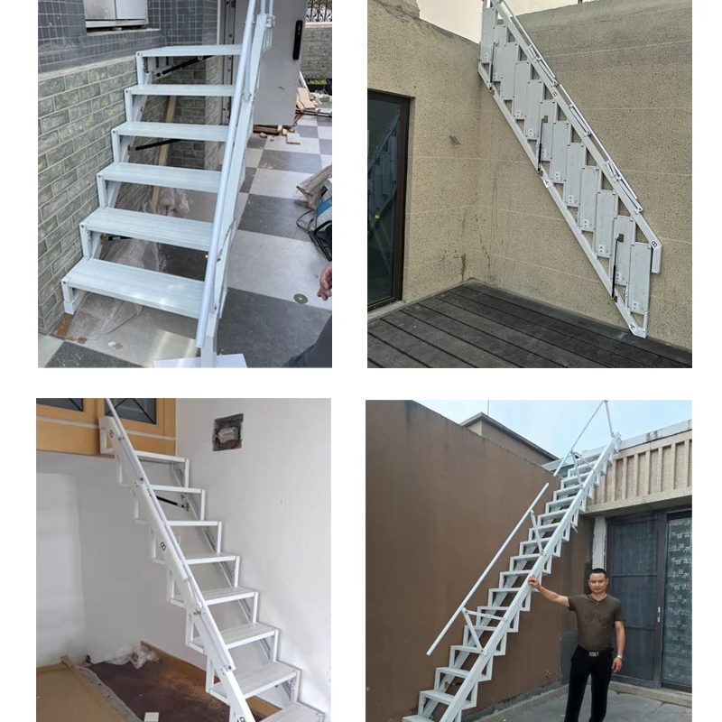 Échelle de ménage pliante loft duplex marches peuvent être stockées